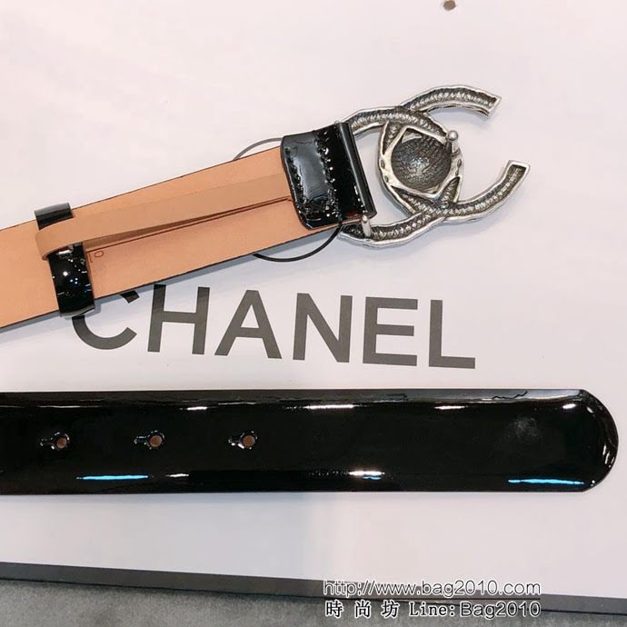 CHANEL香奈兒 18新款 30mm精品 進口皮漆皮面料 樹膏底妖帶 網紅同款腰帶  xfp1163